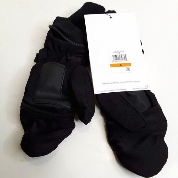 Calvin Klein Monogram Black Winter Tech Gloves size S - Picture 1 of 12